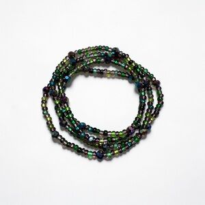 Purple & Green 34” Waistbead